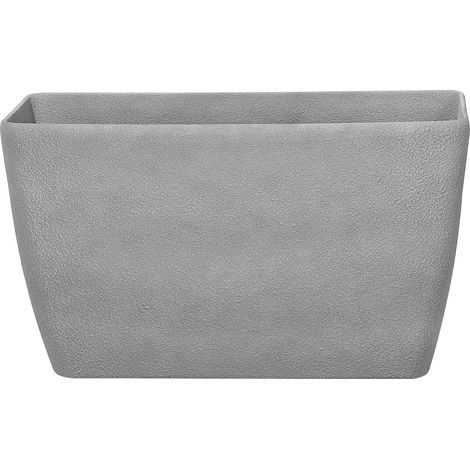 Vaso per Piante in Simil Pietra Grigia Moderno 74 x 32 x 45 cm Baris (1/5)