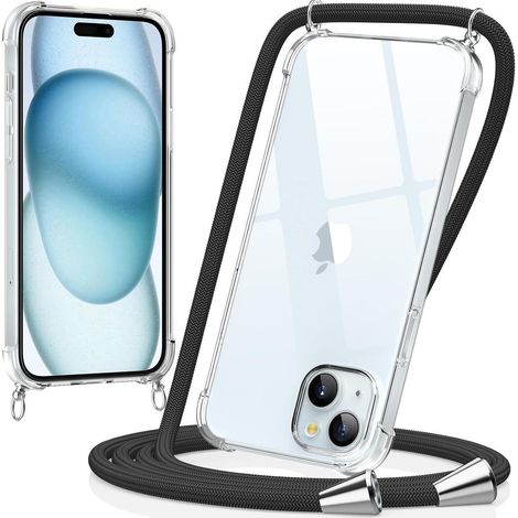 Caslord Handykette für iPhone 15 6,1 Zoll, Transparente Necklace Hülle Schwarz (1/5)