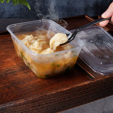 Contenants alimentaires carrés jetables pour la maison, les plats à emporter et les boîtes à lunch. (1/5)