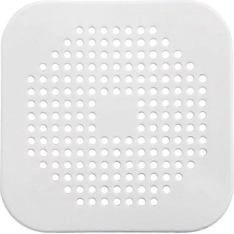 Filtre à cheveux carré en plastique blanc pour lavabo, filtre de bonde de douche, douche de cuisine et salle de bain (1/5)