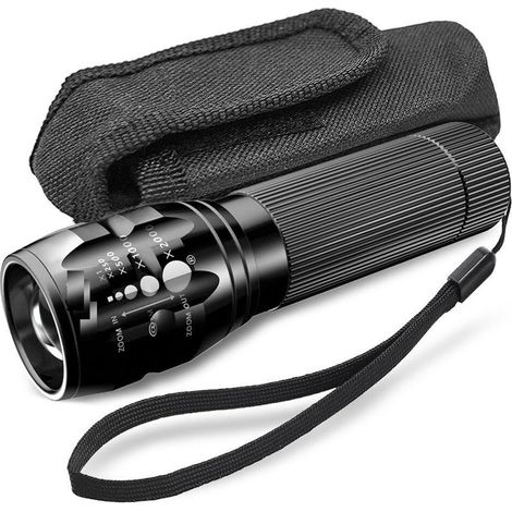 Lampe torche puissante pour vélo, mise au point télescopique, zoom à trois lumens, torche d'urgence (1/5)