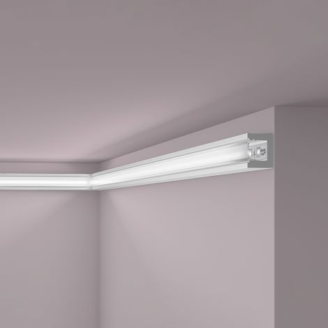 Cornice moulding NMC IL12 WALLSTYL Noel Marquet Decorative moulding for indirect lighting Including light diffuser contemporary design grey 2 m