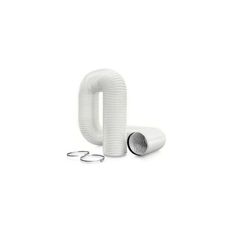 ø150mm (Blanc) Tuyau d'évacuation d'air 6m, tuyau flexible en PVC et aluminium, tuyau d'évacuation pour climatiseur mobile, sèche-linge, hotte (1/5)
