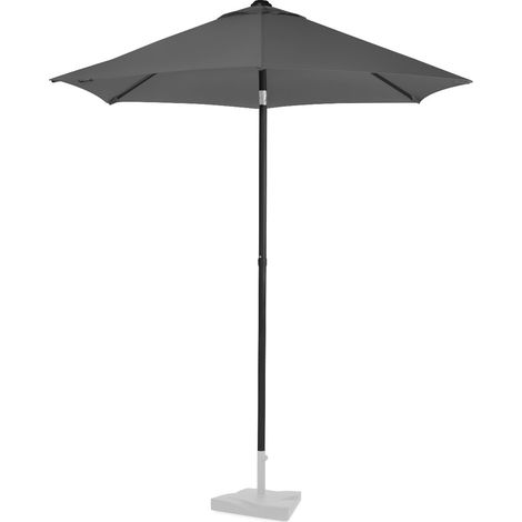 VONROC Premium Sonnenschirm Torbole Ø200cm – Robuster Sonnenschirm – UV-beständig – Grau – Inklusive Schutzhülle