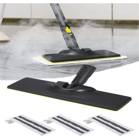 TêTe de Brosse Chiffon de Sol, Set Suceur de Sol pour Kärcher SC2 SC3 SC4 SC5 Nettoyeur Vapeur PièCes Brosse de Sol, avec 1 Brosse de Sol, 3 Serpillères en Microfibre (1/5)