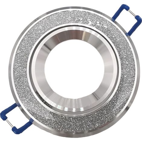 Portafaretto Tondo con Glitter brillantini Orientabile da incasso cartongesso per lampadine led GU10 Argento