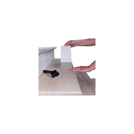 Lot de 15 marches d'escalier antidérapantes, 61 cm (4 x 24 pouces), avec bandes antidérapantes intérieures transparentes