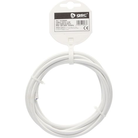 Textilkabel 2,5 m (2 x 0,75 mm) Weiß