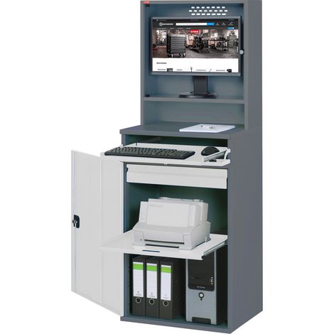 STIER Computerschrank Premium stationär BxTxH 650x520x1770 mm (1/5)