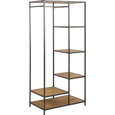 Vestiaire 5 étagères 77x45x165 cm décor chêne naturel - FYNCA (1/3)