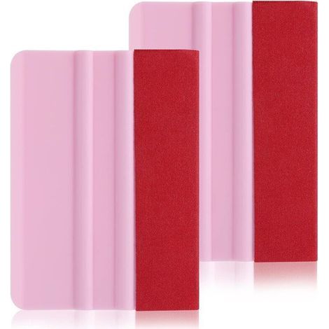 Lot de 2 raclettes en vinyle pour enlever les bulles - 10,2 cm - Avec chiffon en feutre doux - Pour film vinyle de voiture, fenêtre, papier peint, autocollant (1/4)