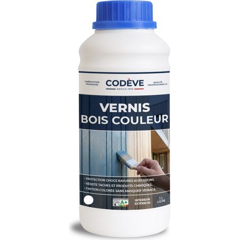 Vernis Bois Couleur - 1 L - Codeve Bois - Jaune - Pour La Décoration D'un Bardage, Volet, Persienne, Huisserie Ou Fenêtre.