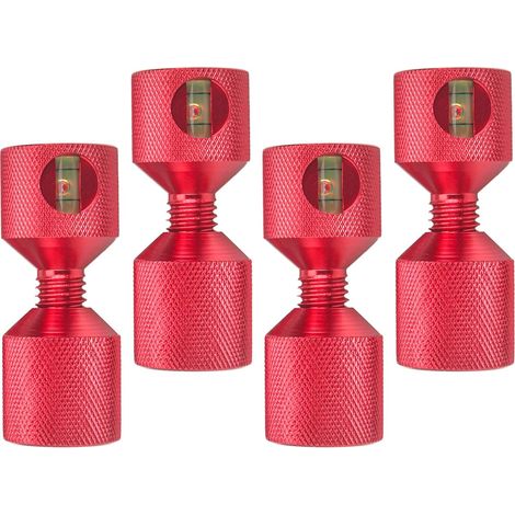 Pasadores de 1-1/8" con dos orificios, nivel incorporado, aluminio 6061, pasador de alineación de brida de 2 orificios con acabado rojo óxido anodizado, 4 piezas. (1/5)