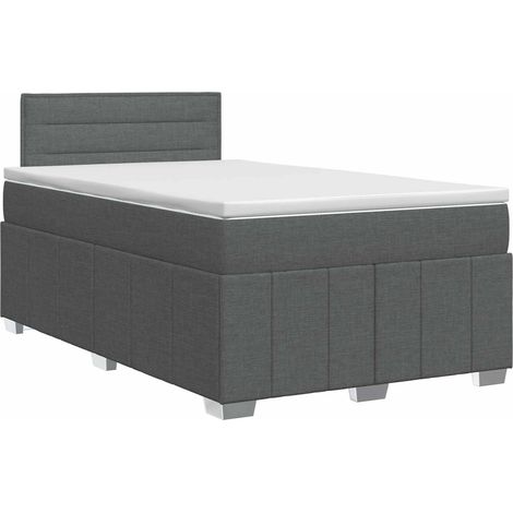 Letto box spring con materasso Grigio Scuro 120 x 190 cm vidaXL (1/5)