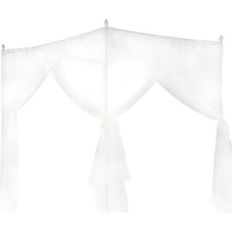 Moustiquaire de lit princesse luxe 150x200 cm 3 ouvertures latérales Maille respirante en polyester Facile à laver en machine