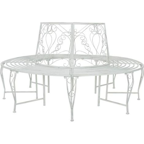 Banc en forme d'arbre, 8 places, 160 cm de diamètre x 89 cm de largeur, en acier. (1/5)