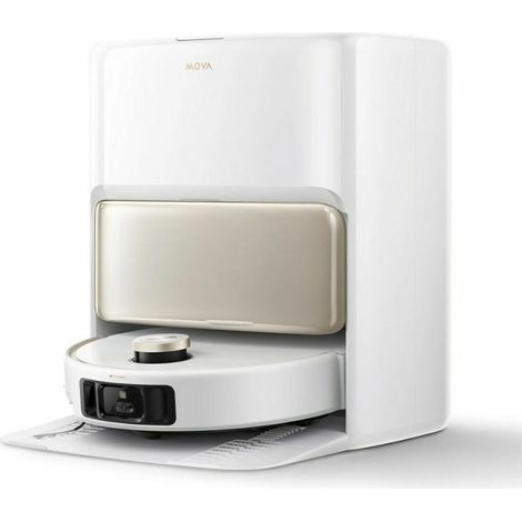 Mova V50 Ultra Complete Robot Aspirapolvere e Lavapavimenti, Potenza di Aspirazione da 24.000 Pa, con Svuotamento Automatico, Lavaggio Termico con Sistema Aoppia Soluzione, Sistema StepMaster, Bianco