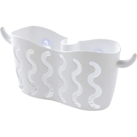 Support Éponge Ventouse - Étagère Égouttoir Cuisine - Pour Murs Lisses Et Éviers - Organisateur Rangement Blanc (1/3)