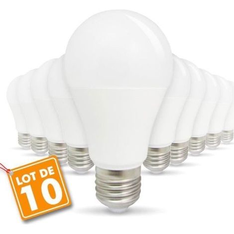 Lot de 10 Ampoules LED E27 9W eq 60W 806lm (Blanc froid 6400K)-Ywey (1/5)