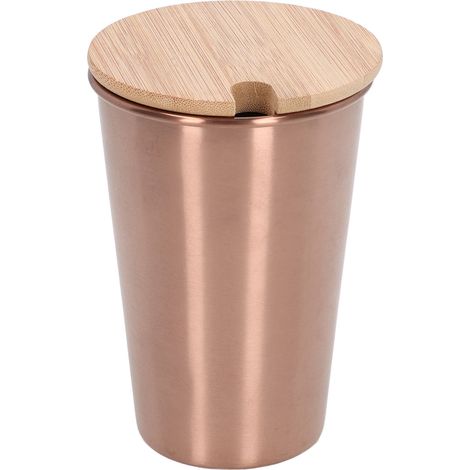 500 ml Bierglas aus Edelstahl mit Deckel, Unisex-Outdoor-Becher, roségoldener Becher.