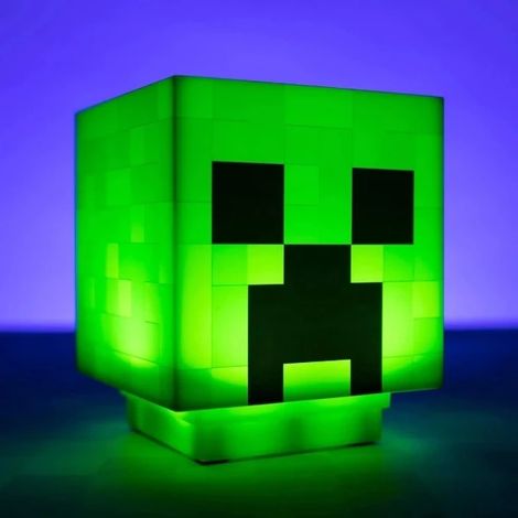 Lampe LED décorative, couleur verte, thème jeux vidéo, rechargeable, avec son intégré, pour la maison, les cafés, les bars et les environnements intérieurs.-AquaForge (1/5)