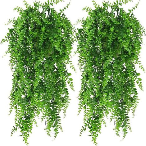 4Pcs Plante Artificielle Tombante Fougère Artificielle Plantes Artificielles Suspendues Fausse Plante Verte Tombante Suspendue (1/5)