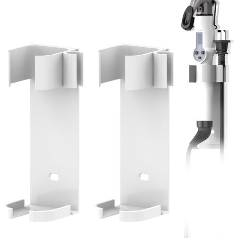 Lot de 2 Supports muraux Extra Larges pour Fer à friser de Moins de 4,5 cm de diamètre pour appareils de Coiffure, fers Plats, Baguettes à friser (Blanc) (1/5)