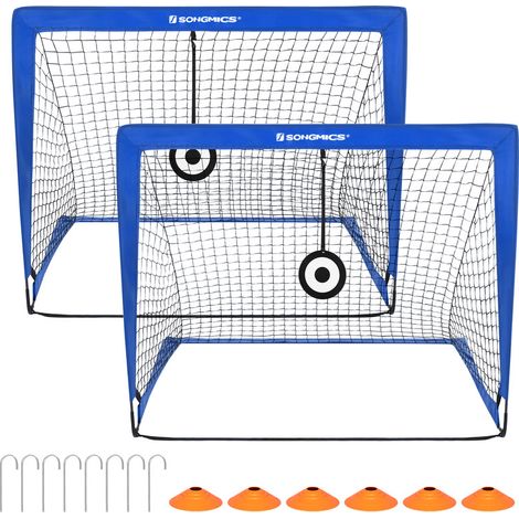 Cage de Football pour Enfant, Lot de 2, Filet de Football Portable et Pliable, pour Jardin, Parc, Plage, Tubes en Fibre de Verre (1/5)
