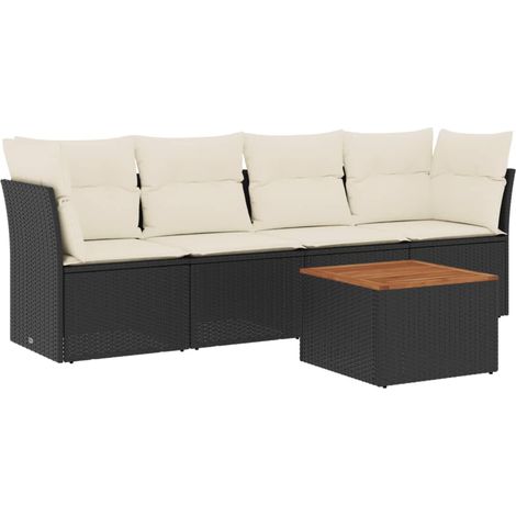 Maison Exclusive - Set de muebles de jardín 5 pzas y cojines ratá (1/3)