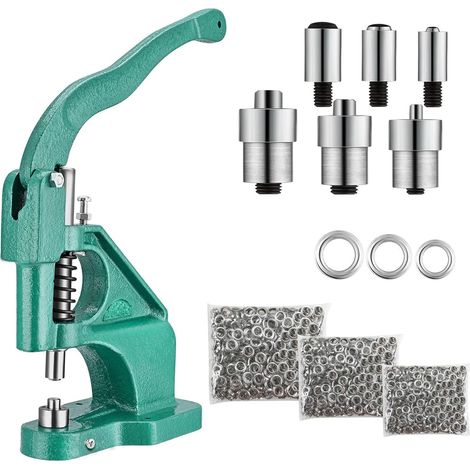 – Pince à œillets manuelle – 1500 œillets 6/10/12 mm – Fer robuste – Poignée ergonomique pour un usage intensif – Outil de perforation rapide (1/5)