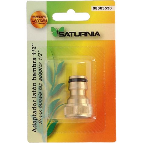 SATURNIA Adaptateur de tuyau en laiton 1/2" femelle, adaptateur de robinet, connecteur de robinet à connecteur rapide (1/2)