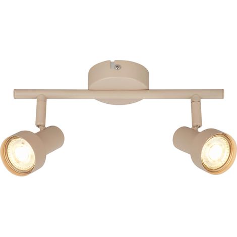Plafonnier orientable, douille GU10, max. 9 W, spot de plafond, luminaire plafonnier, lustre salon, lumière plafond, lustre chambre, salle à manger, 27,5 cm, beige (1/5)