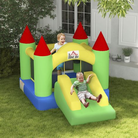 Castello gonfiabile con scivolo e rete di sicurezza, portata massima 100 kg, età 3-10 anni, 300x180x160 cm