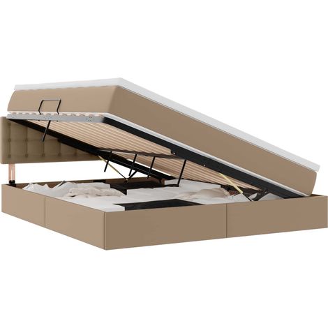 Maison Exclusive - Bett mit Stauraum und LED Cappuccino 180 x 200