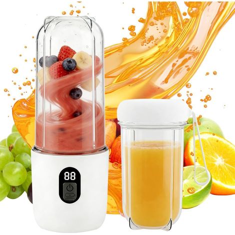 Blender Portable, 500ML Mixeur Portable, Presse-Agrumes ÉLectrique Portabl Avec Affichage NuméRique, Rechargeable Mini Blender Smoothie Avec 16 Lames Pour Shakes, Fruits, Bureau, Voyage (1/5)