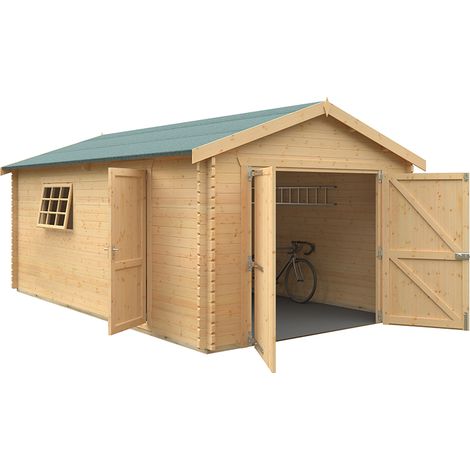 20x12 The Warwick 44mm Cabin - L595 x W355 x H282.9 cm - Solid Wood/Softwood/Pine - Natural