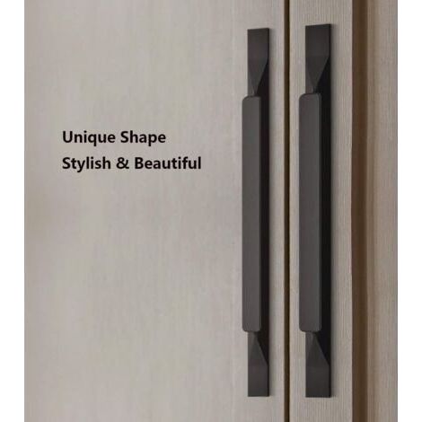 NALOOKAMIC  (10 Pieces) European Aluminum Alloy Handles for Kitchen Cabinets, Wardrobe Handles, Total Length 160mm, Hole Distance 9\
