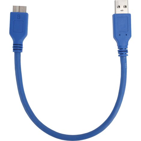 Câble USB-A vers Micro-B USB 3.0 5 Gbps pour disque dur externe, adaptateur de transfert bleu 0,3 m (1/5)