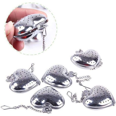 Ensemble de 3 infuseurs à thé en vrac en acier inoxydable avec crochet à chaînette, infuseur à thé, cuillère filtre à thé réutilisable - RAPANDA