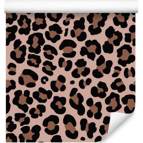 Carta da parati effetto pelle di animale, marrone e beige, 50x1000 cm (1/5)