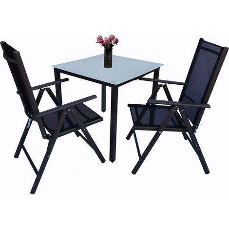 3 un. Alu conjunto de jardín grupo de asientos 80 MA 76x80x80 - VCM (1/4)