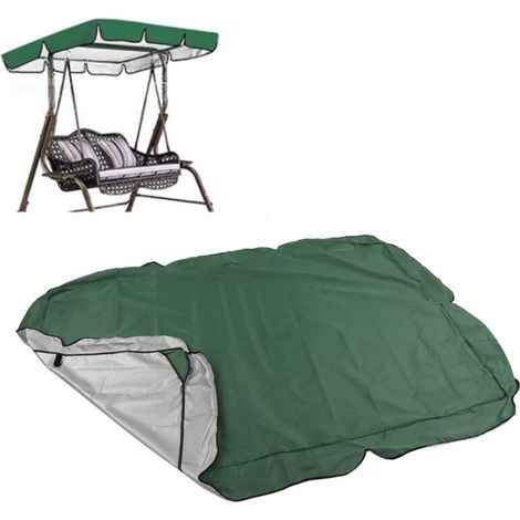 Bâche Protectoire 210D Oxford Argenté Multifonctionnelle Universelle Taille 195x125cm Vert Foncé pour Hamac Jardin [Capote de Hamac + 4 Renforts + Anti-UV + Imperméable] (1/5)