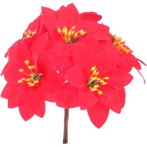 ARPIMEX Mazzetto 7 Mini Poinsettie di Natale H 13 Cm Rosso