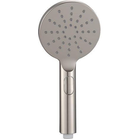 Runder Duschkopf fürs Badezimmer in gebürstetem Nickel und Goldmessing, 3 Strahlarten (1/4)