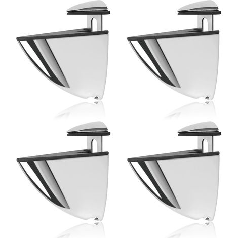 Verstellbare Glasregalhalterung, 4 Stück Glasregalhalterung, Klemme aus Zinklegierung, Glasregalhalterung für Regale mit einer Dicke von 3–16 mm