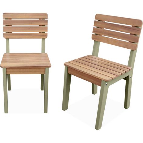 Set of 2 children's wooden chair, Caroline, Sage Green, 29x31.5x53 cm (1/5)