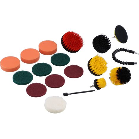 19-teiliges Set aus Bürsten für elektrische Bohrmaschinen, Reinigungs- und Polierpads, Auto- und Badezimmerzubehör, Haushaltswerkzeuge (1/5)