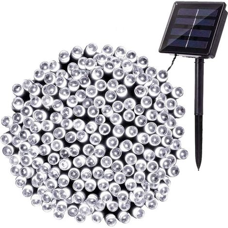 Guirlande Solaire Extérieure, 22M 200 LED Guirlande Lumineuse Noël Solaire Étanche 8 Modes Décoratives pour Jardin Patio Arbres Clôture Maison Fête Mariage (Blanc Froid) [Classe énergétique A+++] (1/5)