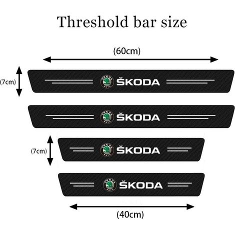 (4 pièces) 4 protections anti-rayures pour seuils de portières de voiture Skoda Octavia,Kodiaq,Fabia et Superb (1/3)