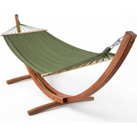Hamac sur pied en bois vert cactus
